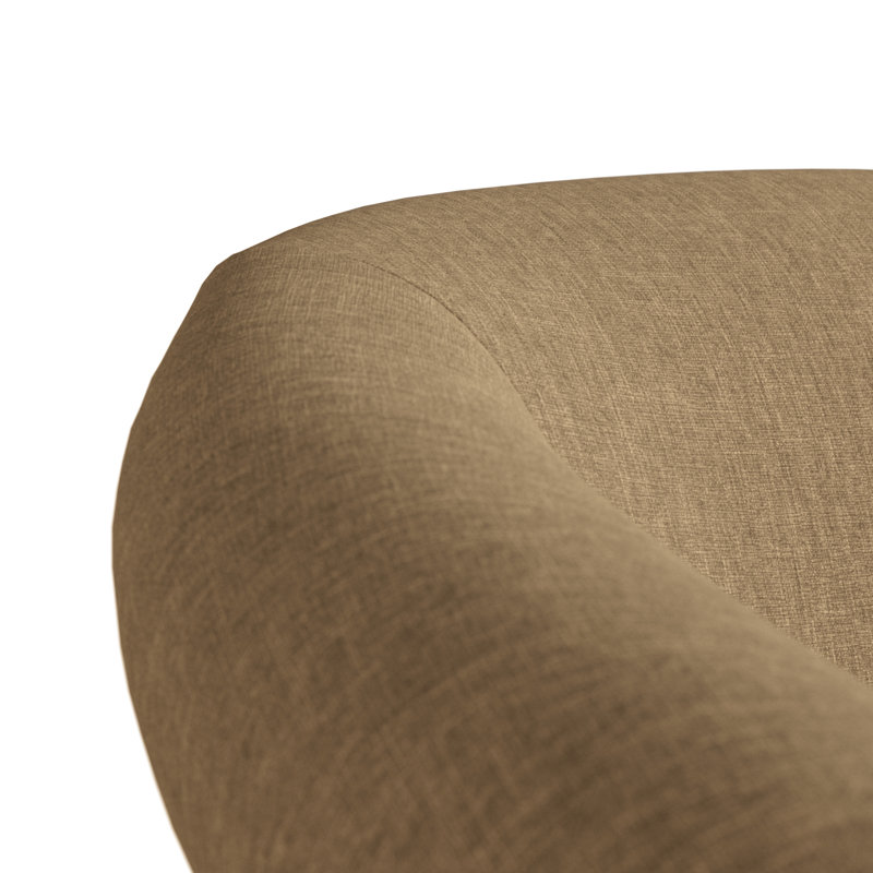 Liam Upholstered Barrel Chair, Pecan Microsuede