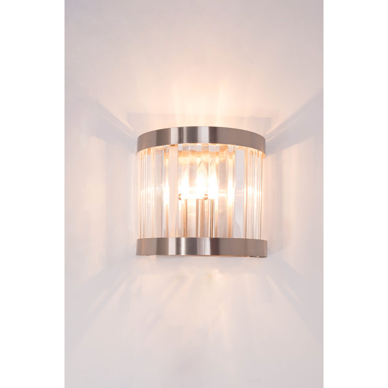 Brock Flush Mounted Sconce, Satin Chrome