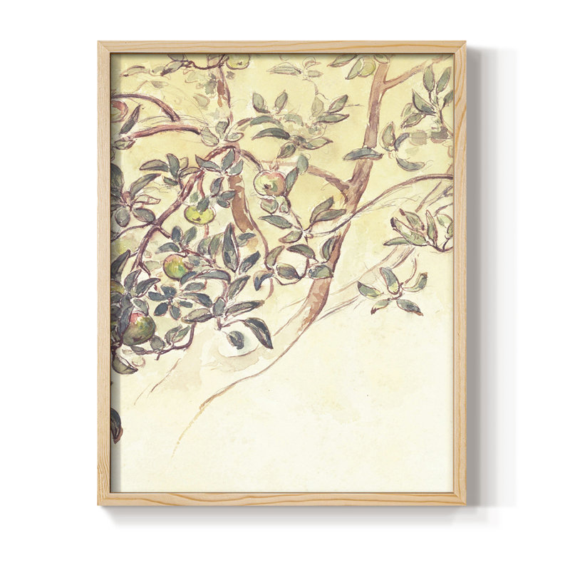 Reproduction florale vintage encadrée CC XXIV - bois massif, Naturel, H 30 po x l 24 po