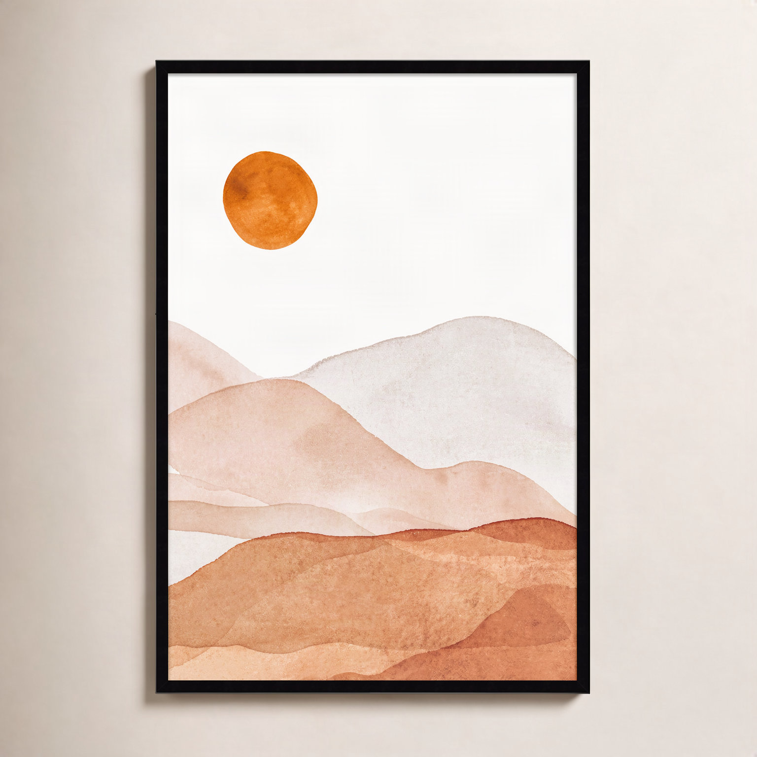 Doris "Mountain Range I" Print, 41.25" H x 28.25" W x 0.88" D, Black