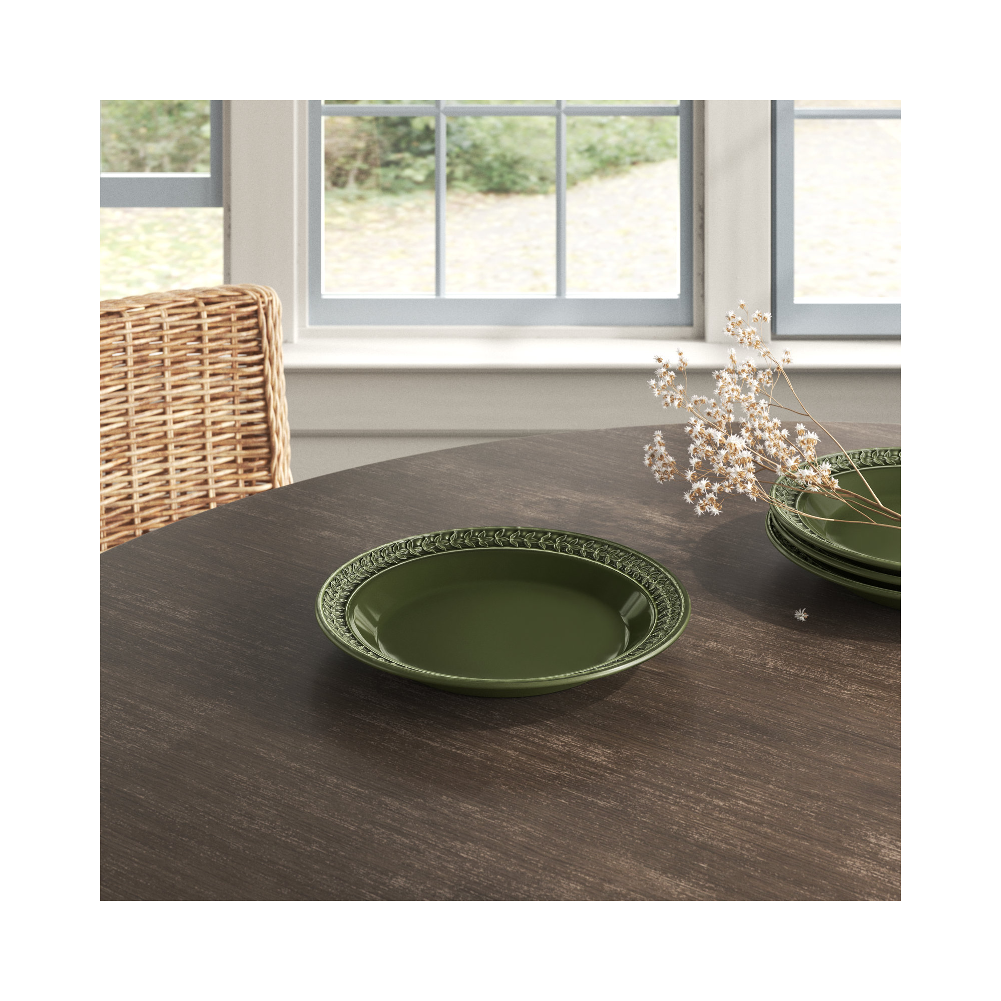 Portmeirion Botanic Garden Harmony Dinner Plate 10.5", Forest Green
