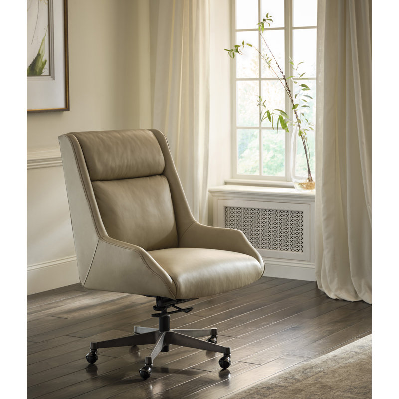 Fauteuil de direction en cuir Presley, Beige