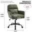 Cuir artificiel, similicuir, base noire, réglable en hauteur, convient au bureau, à la chambre à coucher, à la coiffeuse et à d'autres environnements. Une chaise de bureau. Vert-133094499-133094501