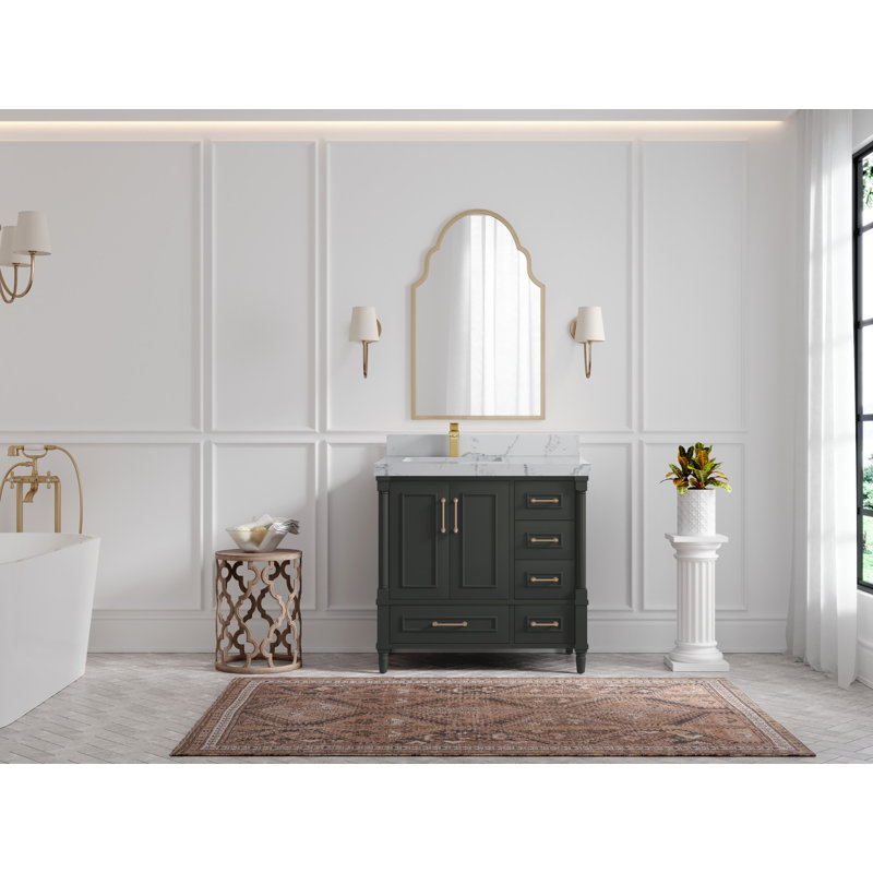 Meuble-lavabo simple 36 po avec plateau Aberdeen, Venatino