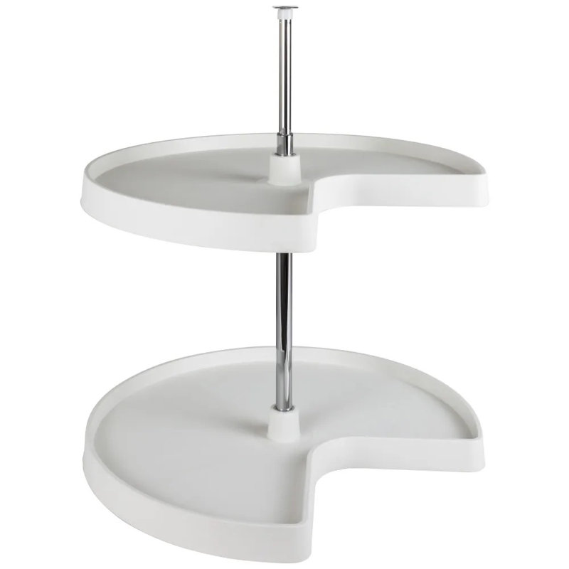 White Plastic Kidney Lazy Susan Organizer
