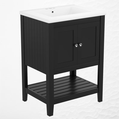 24" Bathroom Vanity with Ceramic Sink