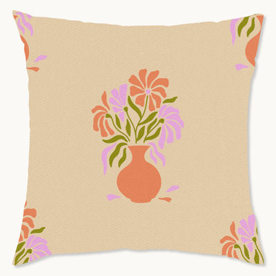 Coussin décoratif géométrique intérieur / extérieur en polyester