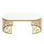 Table basse moderne ovale avec structure en acier inoxydable