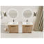 Meuble-lavabo autoportant de 72 pouces avec lavabo en céramique blanc brillant et finition imitation chêne-129891880-129891881