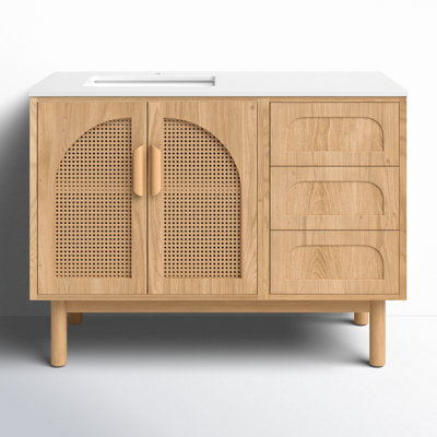 Emir 47.24'' Single Bathroom Vanity with White Quartz Top