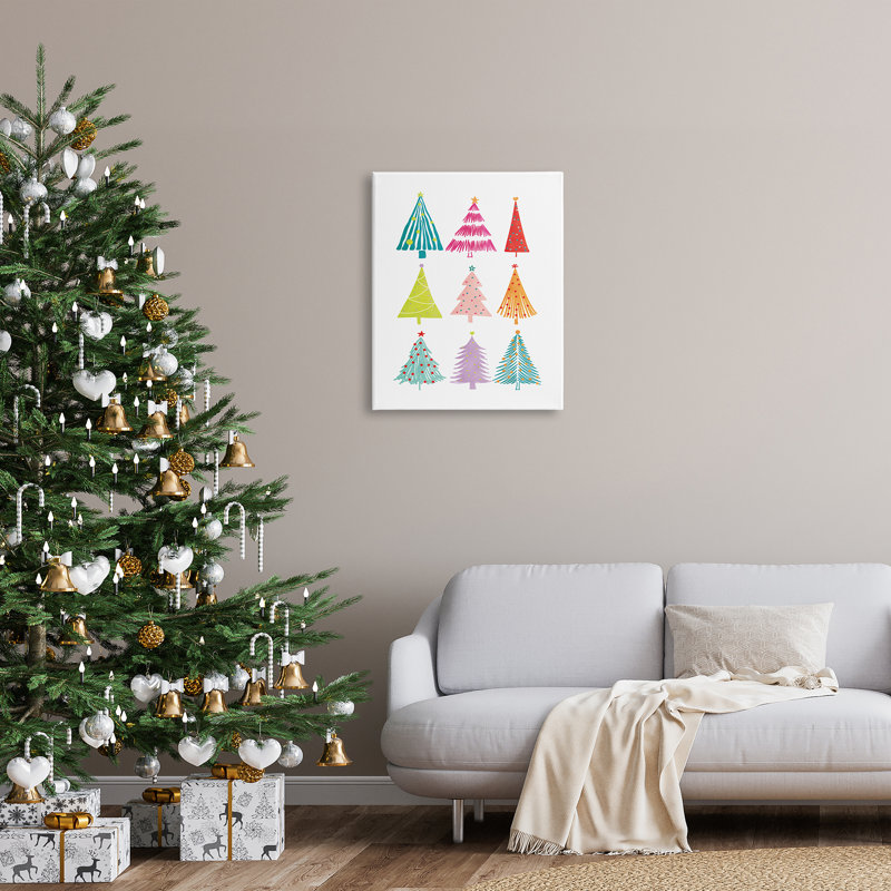 «Varied Fun Christmas Trees», impression sur toile, H 30 po x l 24 po x P 1,5 po