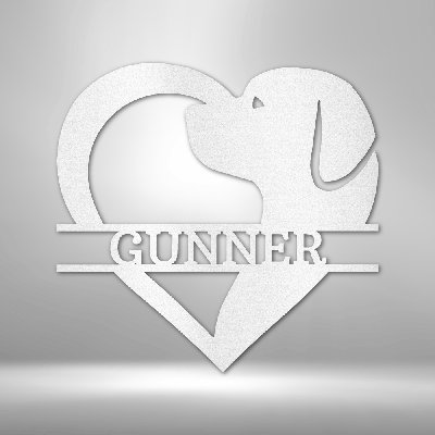 Décoration murale personnalisée en acier avec monogramme Love Dog