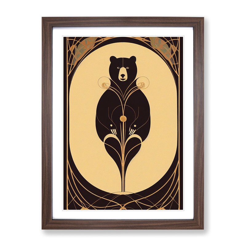 Bear No.1 - Single Picture Frame Print, 64cm H x 46cm W x 2cm D, Walnut Framed