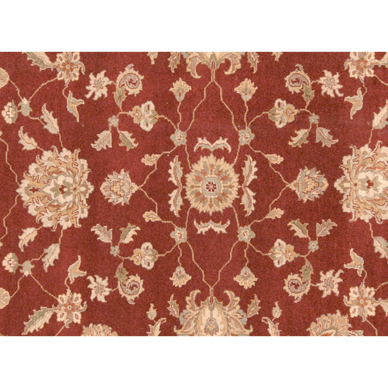 High-Quality Hand-Knotted Red And Beige Area Rug