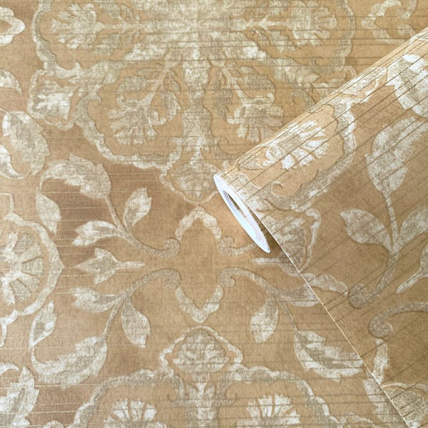 Elegance 10m x 53cm Metallic Wallpaper Roll, Brown