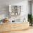 Bathroom Wall Cabinet, 3-Door Wooden Wall Cabinet With Open And Hidden Storage Space, Medicine Cabinet With Glass Door And Towel Bar-1102236681