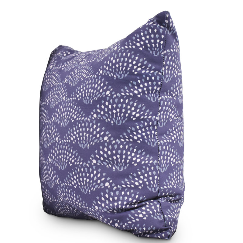 Fickle Florals Abstract Outdoor Reversible Throw Pillow, 20" H x 20" W, Purple