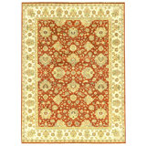 High-Quality Hand-Knotted Red And Cream Area Rug