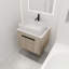 Meuble-lavabo mural simple 23,6 po avec plateau en pierre frittée Sulleh