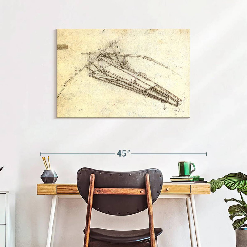 Laelle Design For A Flying Machine, 24" H x 36" W