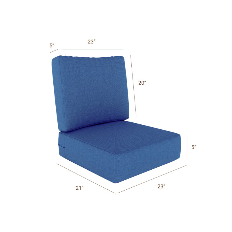 Coussin de dossier extérieur, Bleu, 23 po x 21 po
