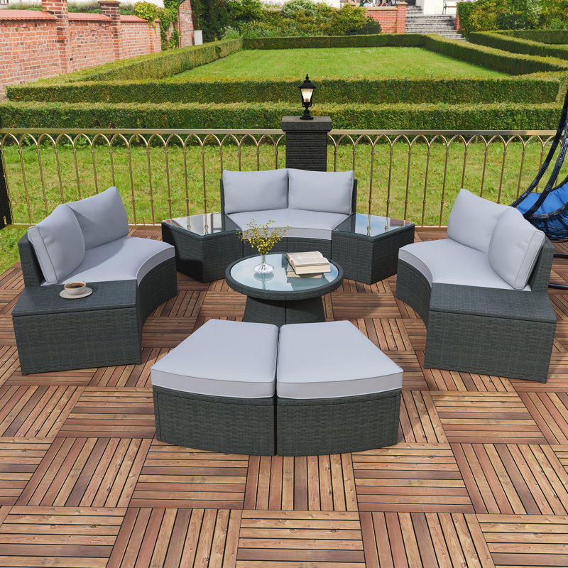 Ensemble de canapé modulaire d'extérieur 10 pièces