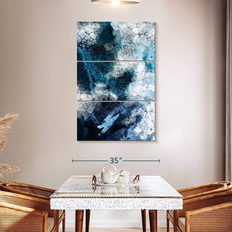 Avery Navy White Abstract, 57'' H x 36'' W
