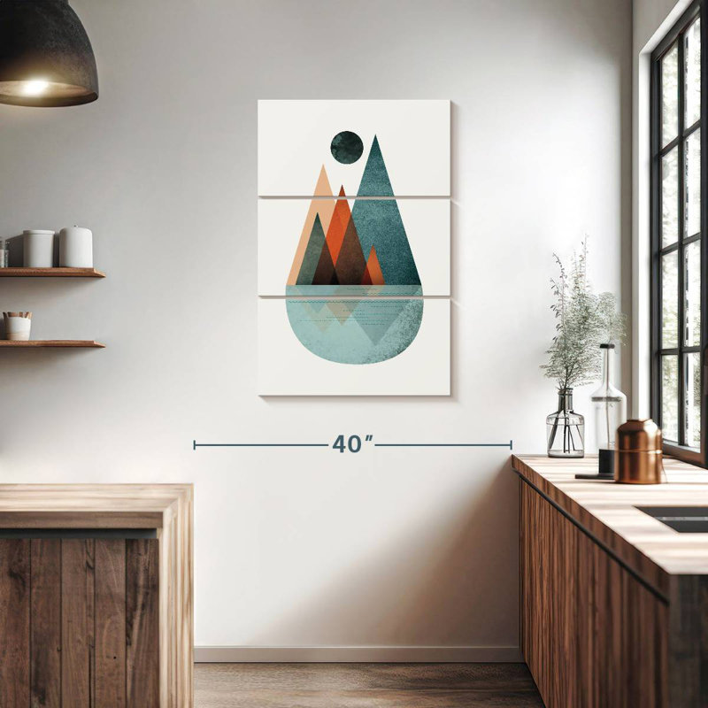 Avery minimaliste Mid-Century orange sarcelle II, H 38 po x l 24 po