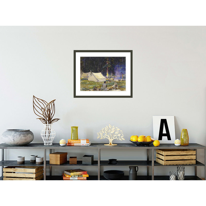 «Camping Near Lake O'Hara» par John Singer Sargent - impression giclée encadrée, H 23,5 po x l 29,12 po