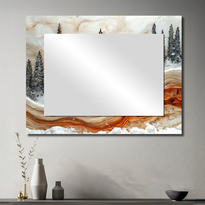Cristal de ski dans un paysage d'hiver I - art mural miroir sportif - imprimé sur métal