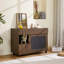 Enceinte de litière 2 en 1 multi-usage pour chat, table d'appoint moderne en noyer avec rangement, armoire latérale pour buffet