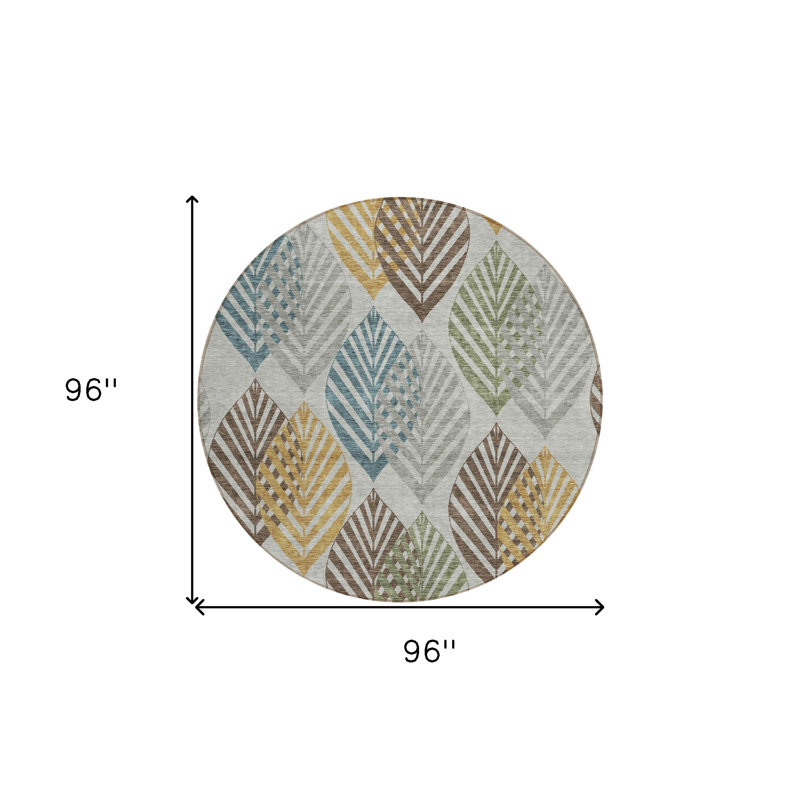 Tapis rond bleu 8 po