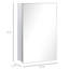 Armoire de salle de bain argentée avec miroir - 15 po x 24 po, porte à charnières et tablettes de rangement pour le salon et la buanderie 15,18 po