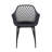 Modern Plastic Dining Chair Set Of 4, Stylish Kitchen Chairs With Hollow Back Design (Black)-1093409659