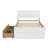 Modern Twin Bed Frame With 2 Drawers High Gloss Headboard and Footboard,Platform Bed-1749103415