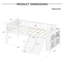 Structure de lit simple avec tablette de rangement, structure de lit en bois avec glissière et échelle, lit plateforme simple avec garde-corps, aucun sommier requis, assemblage facile-2000224360