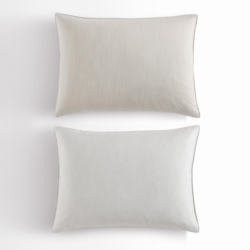 Queen Beige Tencel Reversible Duvet Cover Set with Shams