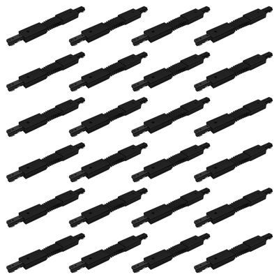 Connecteur flexible d'éclairage sur rail Luxrite H, accessoires d'éclairage sur rail à 3 fils à circuit unique, composant de source d'alimentation 120 V, paquet de 24 noir