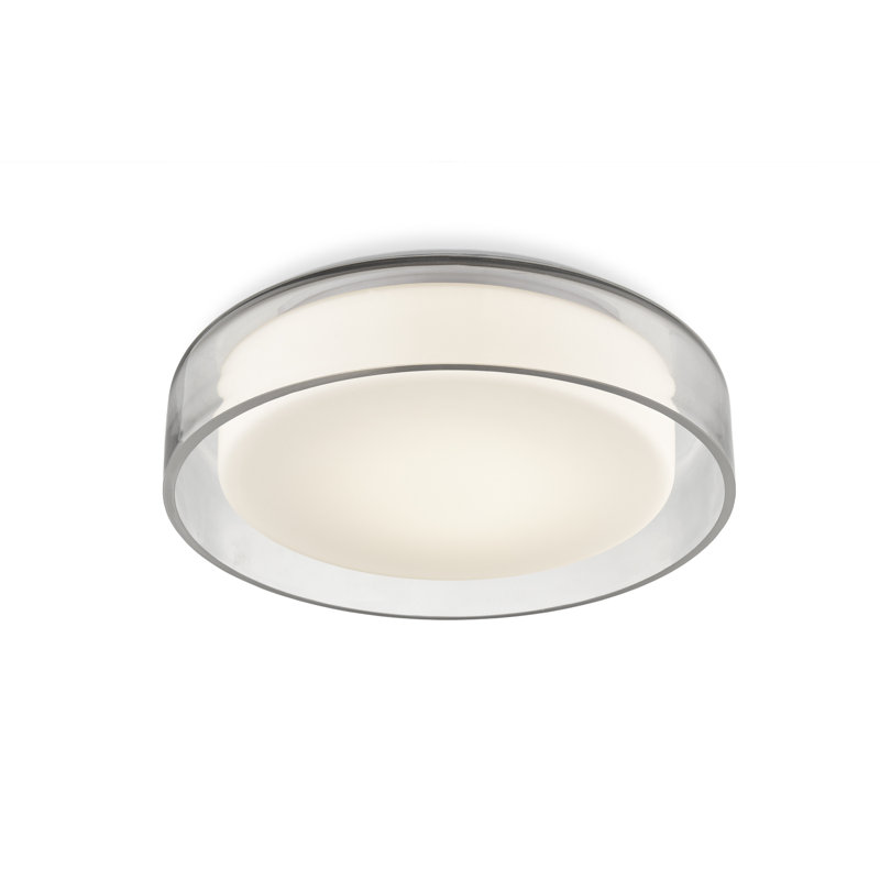 Clear Glass Drum LED Flush Mount Light
