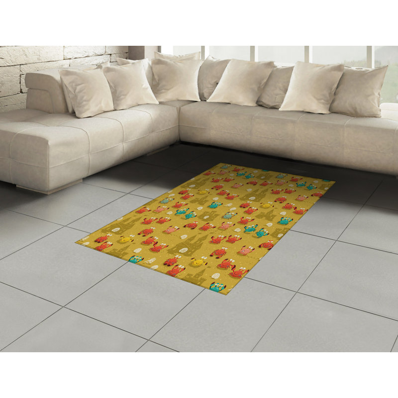 Tapis décoratif Crabs, Rectangle— 4 pi x 5 pi 8 po