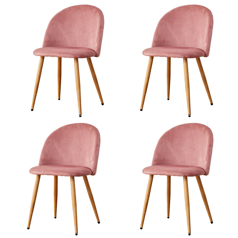 Mccaleb 43 cm H Velvet Side Chair, 4, Pink