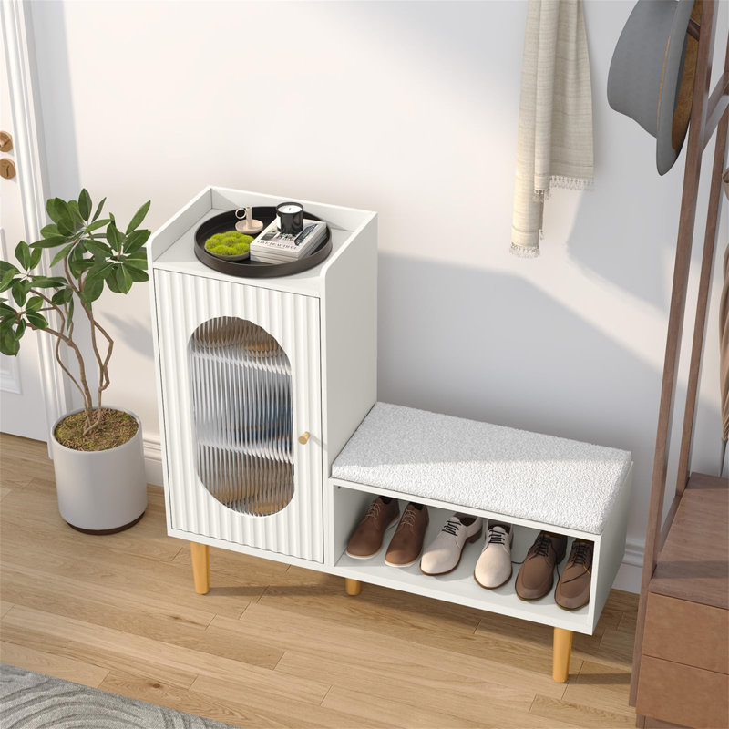 9 Pair Shoe Storage Cabinet, White