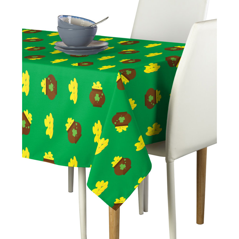 Elson Geometric Tablecloth, 120" L x 60" W, Green