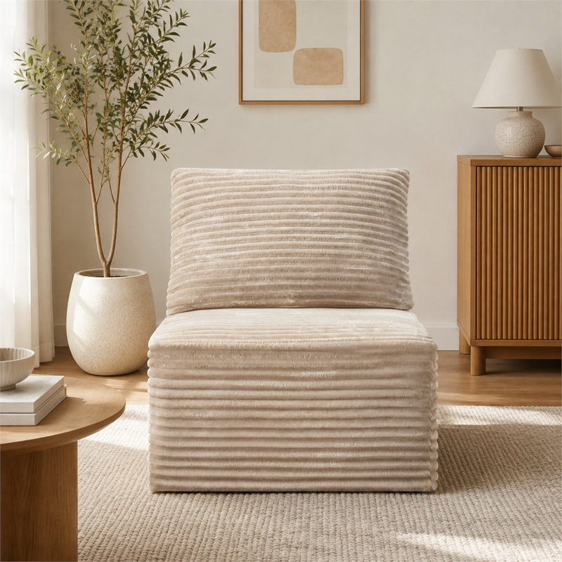 Canapé modulaire en velours côtelé Camel
