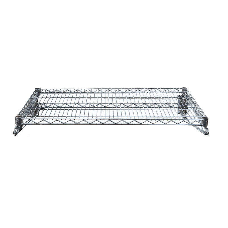 Tablette de rangement murale robuste en fil de chrome H 21 po x l 48 po x P 48 po Express KitchQuip pour usage commercial