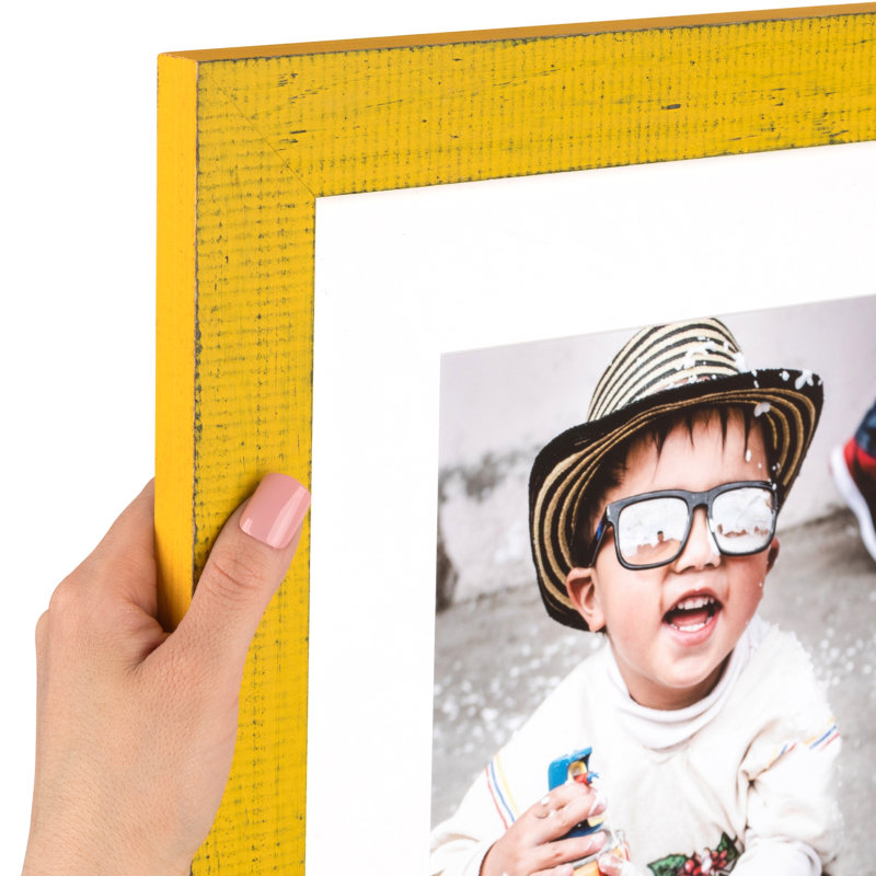 Cadre photo à finition usée Boggs, 20" x 30", Jaune