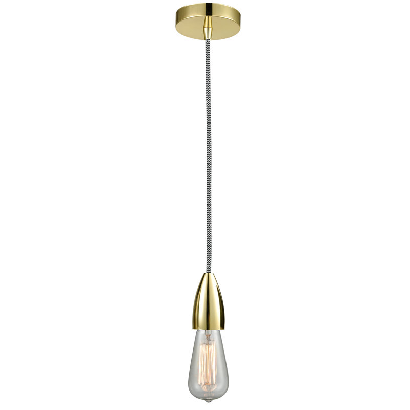 Luminaire suspendu à 1 lumière Cecile, Doré