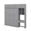 Grand lit escamotable mural avec bureau, armoire supérieure et tablettes-386891149-386891148