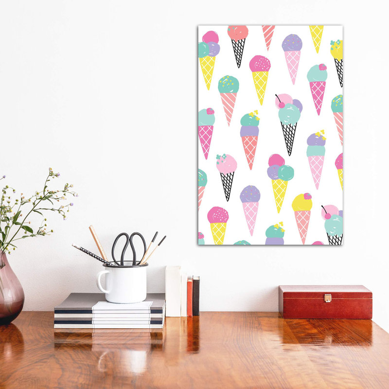 «Sunshine Vibes» par Angela Nikeas - impression d'art graphique, Pas de tapis, Toile tendue, H 12 po x l 8 po x P 0,75 po