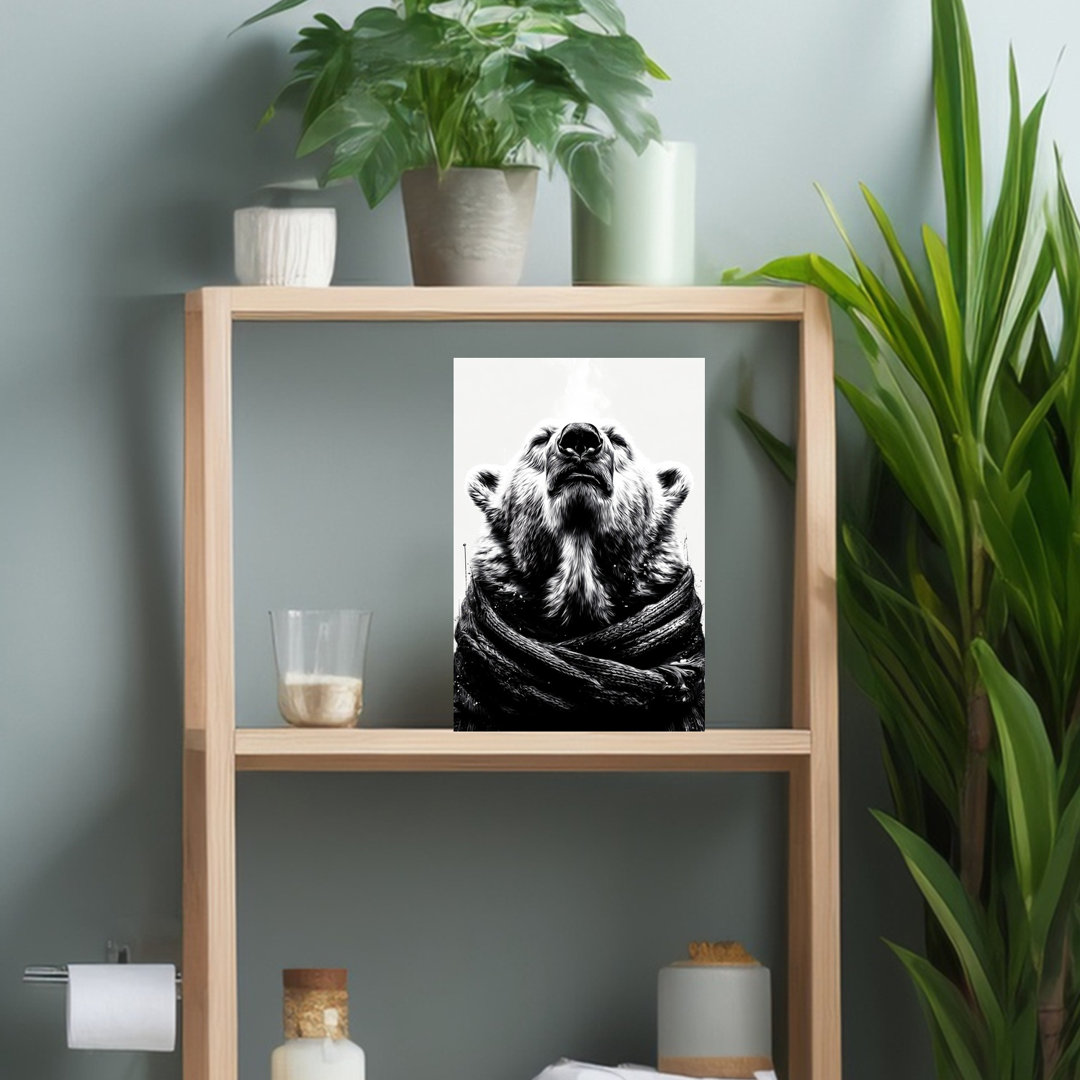 Serene Polar Bear Serene Contemporary Bear Nature Portrait Wall Art Print